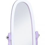 Homeroots - 59" Purple And White Wood Freestanding Oval Framed Cheval Mirror - Image 5
