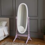 Homeroots - 59" Purple And White Wood Freestanding Oval Framed Cheval Mirror - Image 2