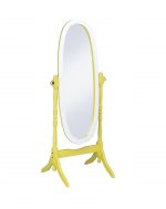 Homeroots - 59" Yellow Oval Solid Wood Framed Freestanding Cheval Mirror - Image 3
