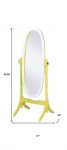 Homeroots - 59" Yellow Oval Solid Wood Framed Freestanding Cheval Mirror