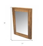 Homeroots - 15" Brown Solid Wood Framed Accent Mirror - Image 6