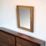 Homeroots - 15" Brown Solid Wood Framed Accent Mirror