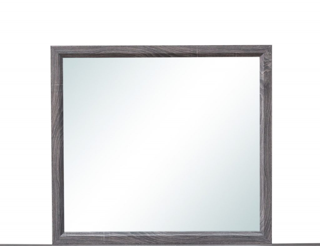 Homeroots - 35" Dark Gray Wood Framed Accent Mirror