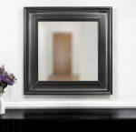 Homeroots - 38" Gray Square Wood Framed Accent Mirror
