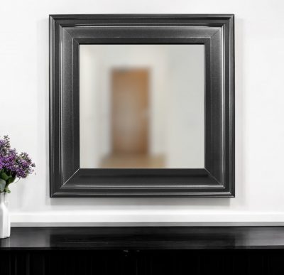 Homeroots - 38" Gray Square Wood Framed Accent Mirror
