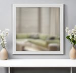Homeroots - 38" White Square Wood Framed Accent Mirror