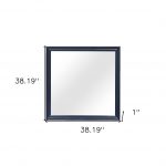 Homeroots - 38" Blue Square Wood Framed Accent Mirror - Image 6