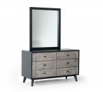 Homeroots - 40" Black Ash Veneer Rectangle Wall Mounted Dresser Mirror Engineered Wood Framed