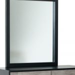 Homeroots - 40" Black Ash Veneer Rectangle Wall Mounted Dresser Mirror Engineered Wood Framed - Image 5