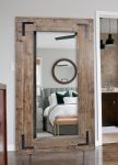 Homeroots - 75" Brown Wood Framed Leaning Accent Mirror