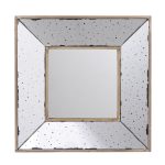 Homeroots - 12" Square Wall Mounted Vintage Style Glass Frame Accent Mirror - Image 2
