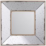 Homeroots - 12" Square Wall Mounted Vintage Style Glass Frame Accent Mirror - Image 6