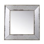 Homeroots - 18" Brown Square Metal Framed Antiqued Glass Accent Mirror - Image 2