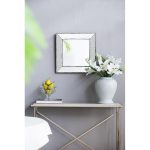 Homeroots - 18" Brown Square Metal Framed Antiqued Glass Accent Mirror - Image 5