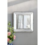 Homeroots - 18" Brown Square Metal Framed Antiqued Glass Accent Mirror - Image 3