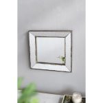 Homeroots - 18" Brown Square Metal Framed Antiqued Glass Accent Mirror - Image 7