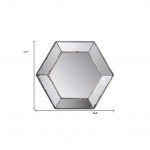 Homeroots - 18" Hexagon Wall Mounted Vintage Style Glass Frame Accent Mirror - Image 4