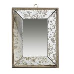 Homeroots - 12" Silver Metal Framed Antiqued Glass Accent Mirror - Image 2