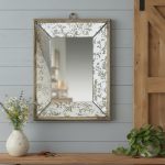 Homeroots - 12" Silver Metal Framed Antiqued Glass Accent Mirror