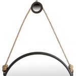 Homeroots - 30" Black Fame Round Wall Hanging Accent Mirror with Rope - Image 4