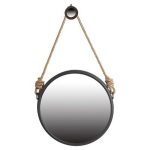 Homeroots - Black and Silver Round Accent Metal Mirror - Image 2