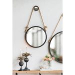 Homeroots - Black and Silver Round Accent Metal Mirror - Image 3