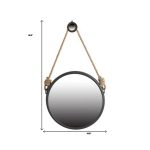 Homeroots - Black and Silver Round Accent Metal Mirror - Image 5