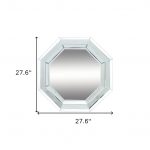 Homeroots - 28" Silver Octagon Glass Framed Accent Mirror - Image 6