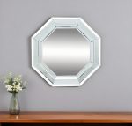 Homeroots - 28" Silver Octagon Glass Framed Accent Mirror