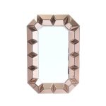 Homeroots - 35" Rose Gold Glass Framed Accent Mirror - Image 2