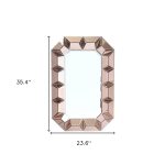 Homeroots - 35" Rose Gold Glass Framed Accent Mirror - Image 8