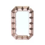 Homeroots - 35" Rose Gold Glass Framed Accent Mirror - Image 3