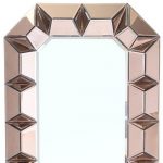 Homeroots - 35" Rose Gold Glass Framed Accent Mirror - Image 4