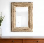Homeroots - 39" Natural Distressed Wood Framed Accent Mirror
