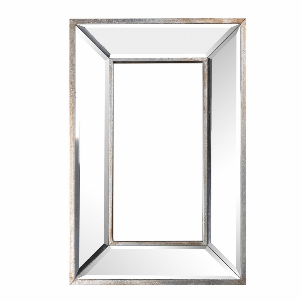 Homeroots - 18" Silver Beveled Glass Framed Accent Mirror