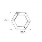 Homeroots - 18" Silver Hexagon Glass Framed Accent Mirror - Image 6