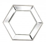Homeroots - 18" Silver Hexagon Glass Framed Accent Mirror - Image 2