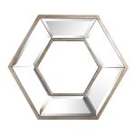 Homeroots - 12" Silver Hexagon Wall Mounted Accent Mirror - Image 2