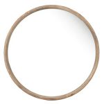 Homeroots - 28" Natural Rustic Brown Wood Frame Round Wall Mounted Accent Mirror - Image 2