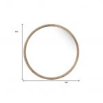 Homeroots - 28" Natural Rustic Brown Wood Frame Round Wall Mounted Accent Mirror - Image 6