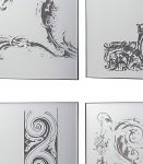 Homeroots - Set of Six Decorative Antiqued Glass Black Metal Framed Mirror Set