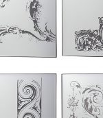 Homeroots - Set of Six Decorative Antiqued Glass Black Metal Framed Mirror Set - Image 6