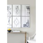 Homeroots - Set of Six Decorative Antiqued Glass Black Metal Framed Mirror Set - Image 8