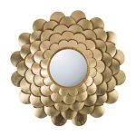 Homeroots - 32" Gold Scalloped Iron Framed Accent Mirror - Image 2