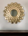 Homeroots - 32" Gold Scalloped Iron Framed Accent Mirror