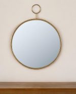 Homeroots - 28" Gold Round Iron Framed Accent Mirror