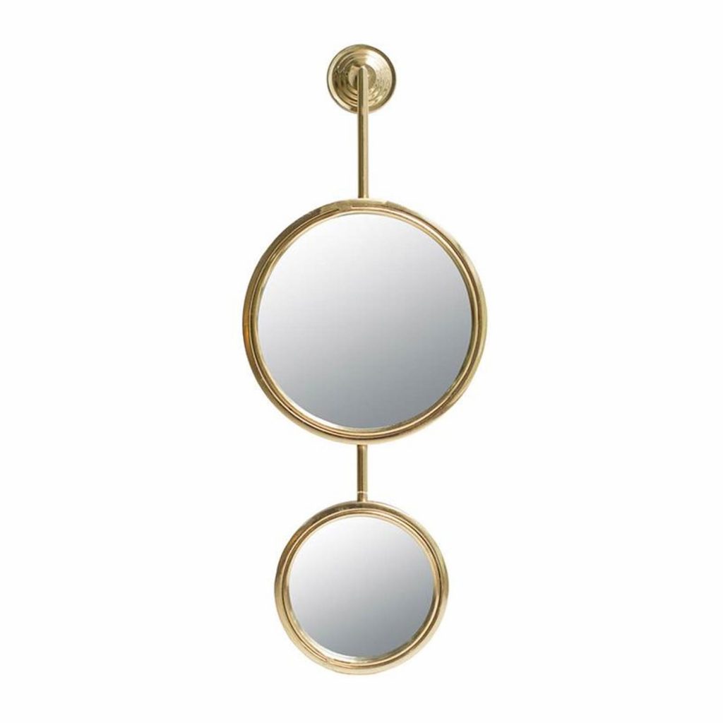 Homeroots - 29" Gold Round Iron Framed Accent Mirror