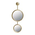 Homeroots - 29" Gold Round Iron Framed Accent Mirror