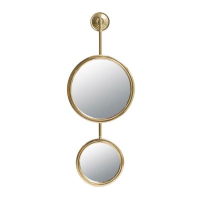 Homeroots - 29" Gold Round Iron Framed Accent Mirror