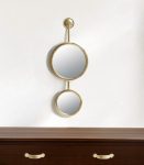Homeroots - 29" Gold Round Iron Framed Accent Mirror